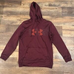 Under Armour Men's ColdGear Fleece Hoodie Red Size S Pullover FLAWS
